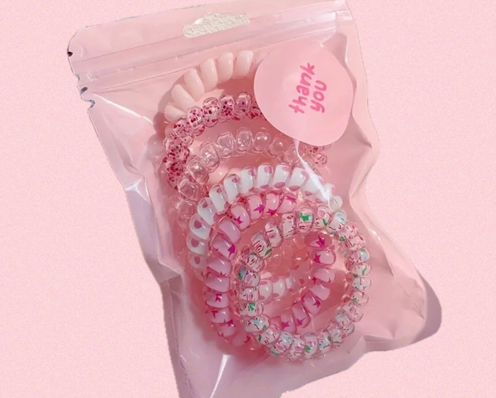 6 pack sweet style candy-coloured spiral hair types