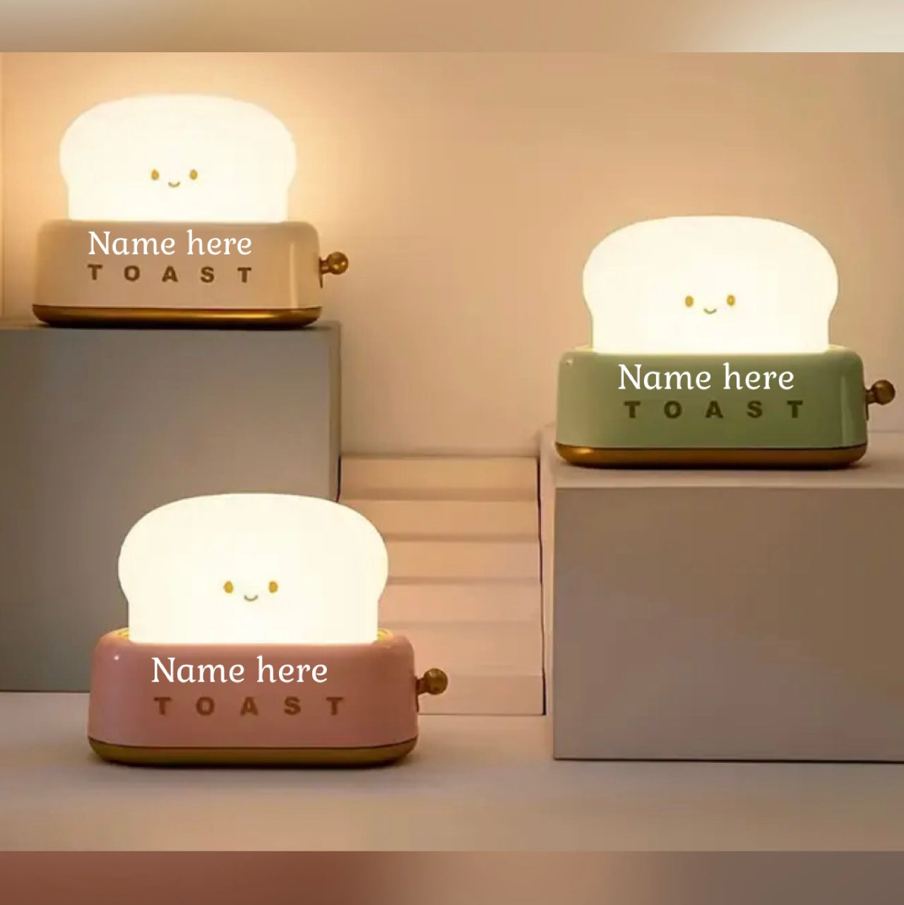 Personalised cute toaster shape LED bed lamp