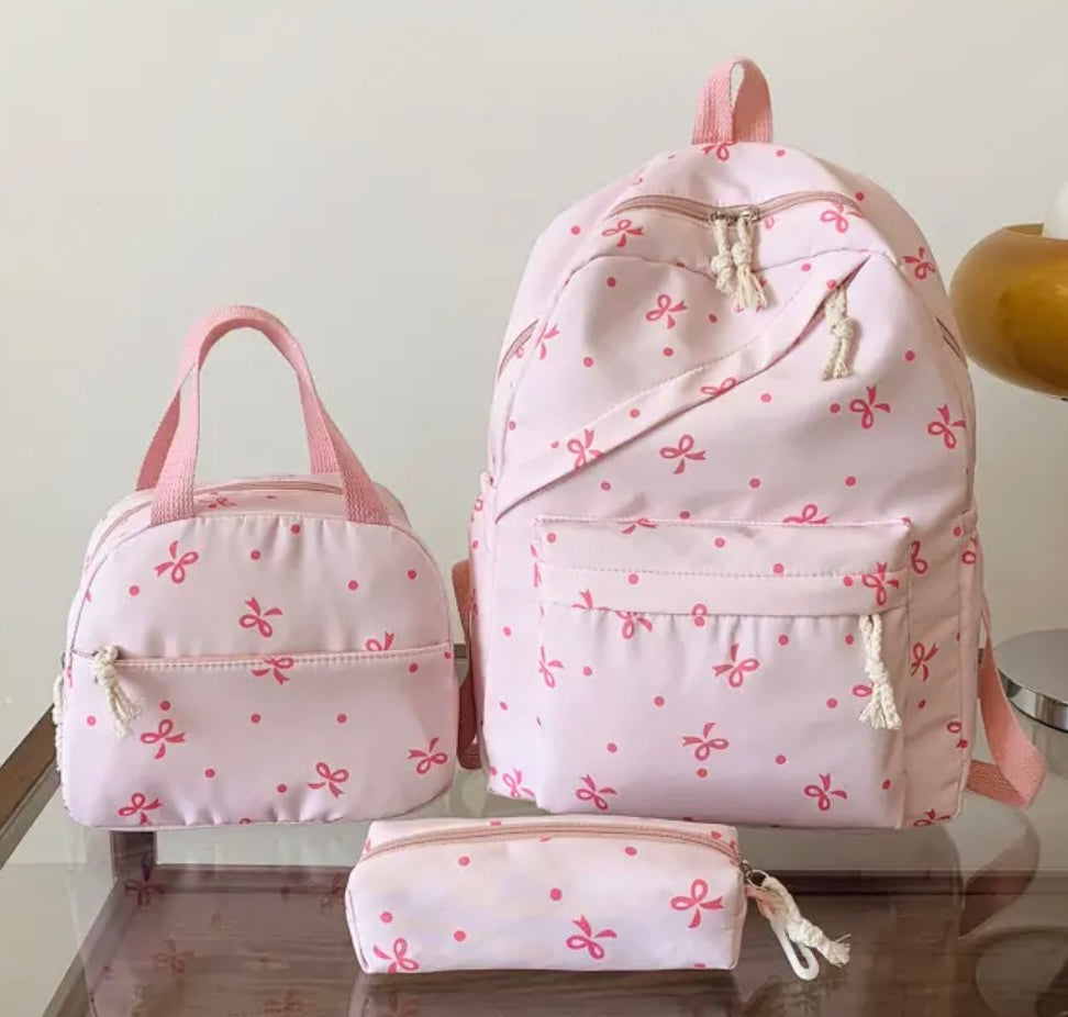 3pcs cute bow backpack set