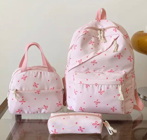 3pcs cute bow backpack set